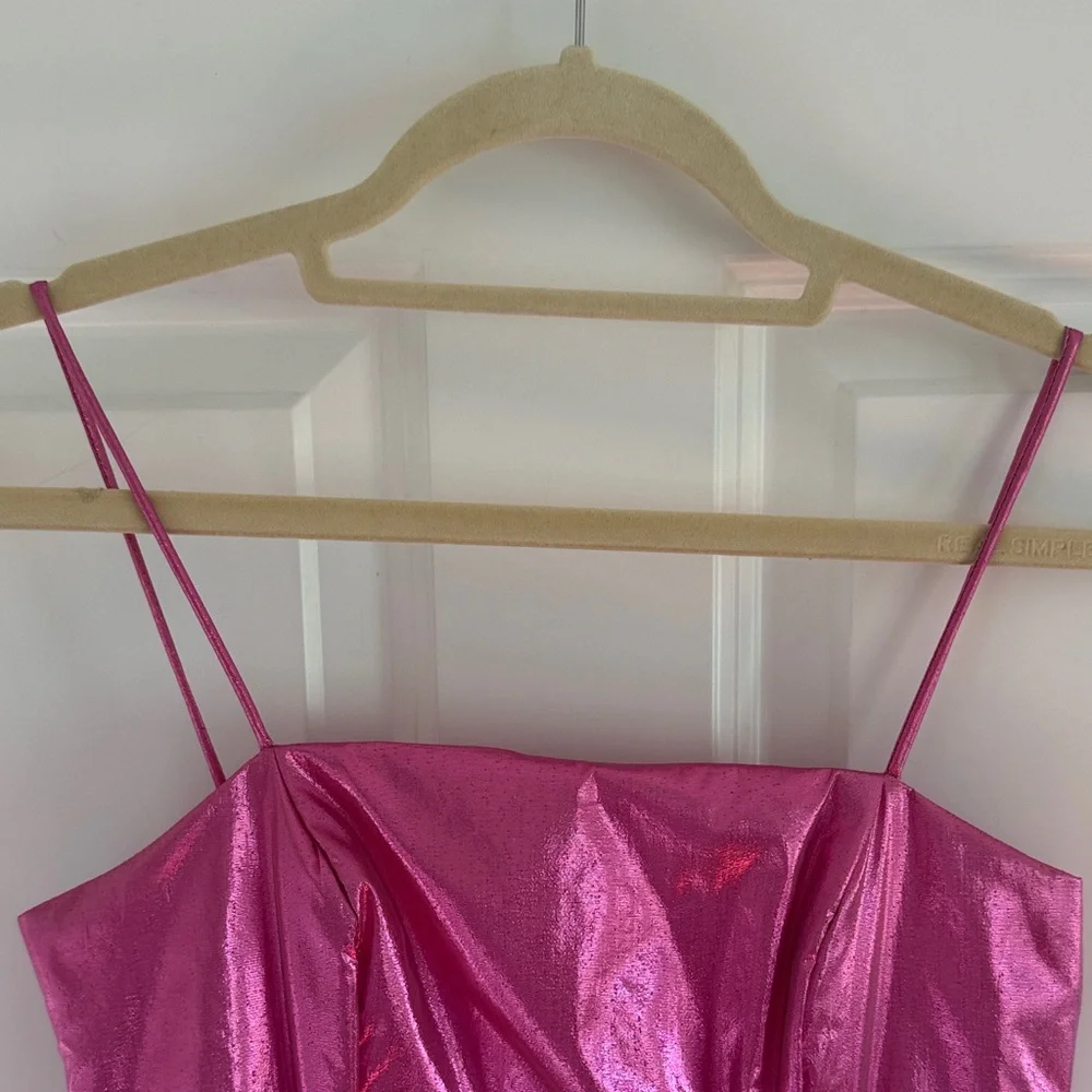 Vintage 90s Pink Metallic Party Dress Size 5 - Picture 4 of 10